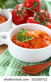 Chicken And Tomato Stew Soup In A Bowl