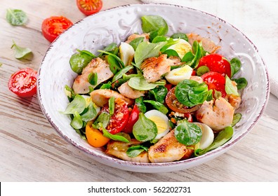 Chicken And Vegetable Salad. Healthy Eating 