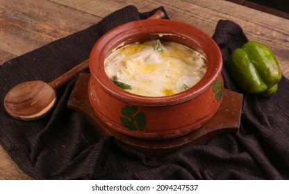 Chicken White Creamy Handi, 3 Different angles with wooden background