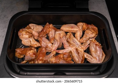 Chicken Wings In An Air Fryer Bowl For Quick Healthy Home Cooking