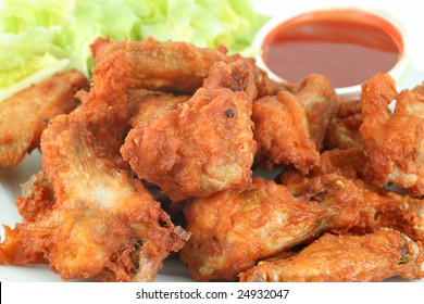 Chicken Wings With Hot Spicy Barbecue Sauce