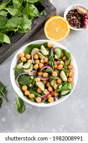 A Chickpea (Garbanzo Bean) Salad On A Plate