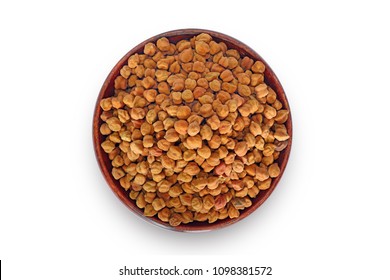 Chickpeas (Begal Gram) In Wood Bowl