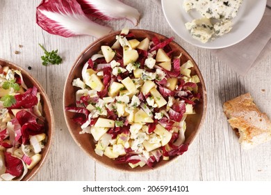 Chicory Salad With Apple,  Blue Cheese And Walnut