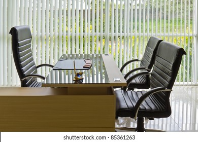 Chief Executive Or Manager Office With Desk And Armchairs, Office Interior