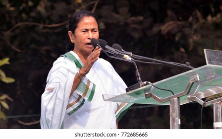 Chief Minister Mamata Banerjee Addressing A Rally In Central Kolkata On Wednesday To Observe National Integration Day On Wednesday 06 December 2017