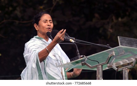 Chief Minister Mamata Banerjee Addressing A Rally In Central Kolkata On Wednesday To Observe National Integration Day On Wednesday 06 December 2017