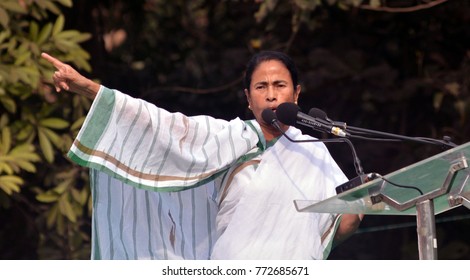 Chief Minister Mamata Banerjee Addressing A Rally In Central Kolkata On Wednesday To Observe National Integration Day On Wednesday 06 December 2017