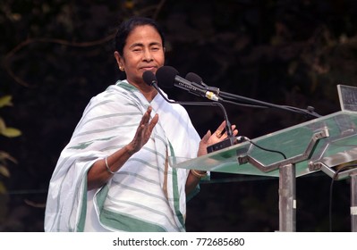 Chief Minister Mamata Banerjee Addressing A Rally In Central Kolkata On Wednesday To Observe National Integration Day On Wednesday 06 December 2017