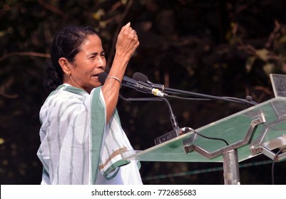 Chief Minister Mamata Banerjee Addressing A Rally In Central Kolkata On Wednesday To Observe National Integration Day On Wednesday 06 December 2017