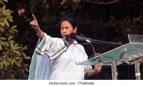 Chief Minister Mamata Banerjee Addressing A Rally In Central Kolkata On Wednesday To Observe National Integration Day On Wednesday 06 December 2017