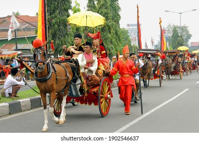 Chieftain Parade As Part Of Inaugural Ceremony, Payakumbuh, West Sumatra, Indonesia, Circa 2014