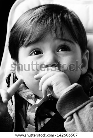 Similar – Image, Stock Photo Where are you? Child Hand