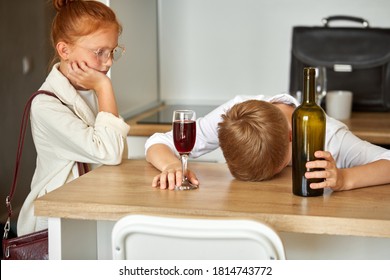 Child Alcoholism Little Boy Drinking Alcohol Stock Photo (Edit Now)  1814743772