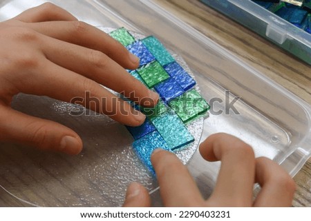 Similar – Image, Stock Photo Arranged sheets of colorful carton