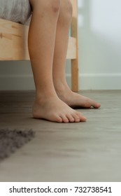 Child Bare Feet Photo From Under The Bed