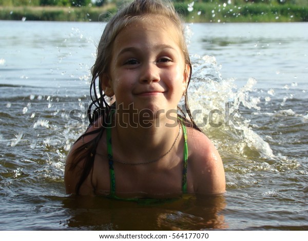 Child Bathing River Splash Learn Swim Stock Photo 564177070 | Shutterstock