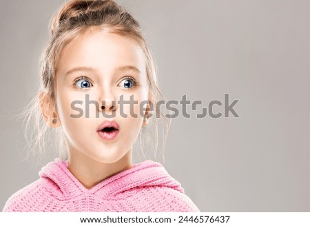 Similar – Image, Stock Photo lovely cute little girl playing outdoors at sunset, walking and having fun, happy childhood. summer sunny holiday