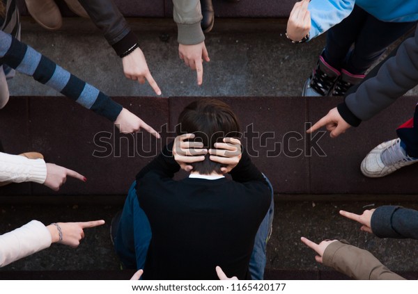 Child Being Bullied By Group Children Stock Photo (Edit Now) 1165420177