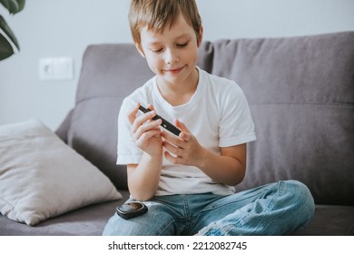 Child Boy Measure Glucose Or Blood Suger Level