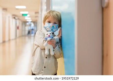 Child, Boy, Sitting In The Waiting Room In Emergency, Waiting For Examination And Xrays