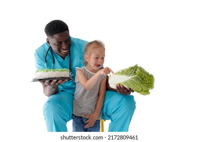 The Child Chooses The Right And Healthy Diet.