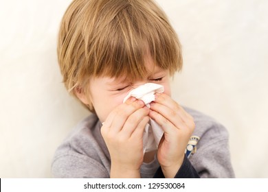 Child Cold Flu Illness Tissue Blowing Runny Nose