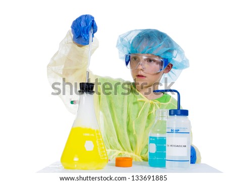 A child in a conical flask was pipetted solution