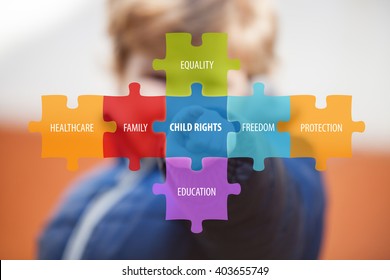 Child Connecting Child Rights Puzzle By Stock Photo Edit Now 403655749