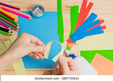 Child Cut Out Colored Paper Kid Stock Photo (Edit Now) 1887735682