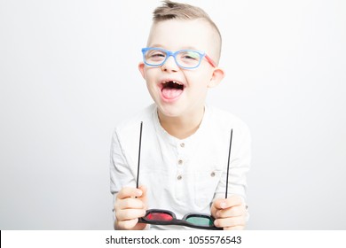 Child With Down Syndrome. Eye Vision Therapy.