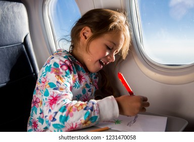 Child Drawing Picture Crayons Airplane Little Stock Photo 1231470058 ...