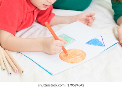 Child Drawing Shapes, Early Education