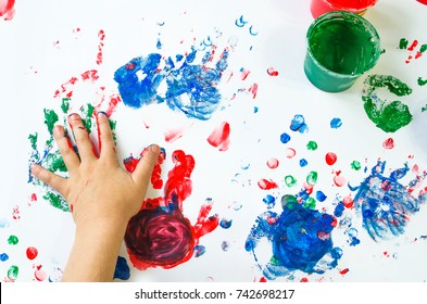 A Child Draws. A Child's Drawing Inks, Finger Paints, Hand Prints