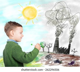 Child Draws A Future In Better World