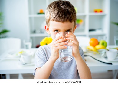 Child drinks water