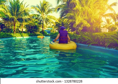 Child Floats In Lazy River