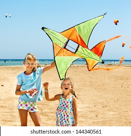 Child Flying Kite Beach Outdoor Stock Photo 144340561 | Shutterstock