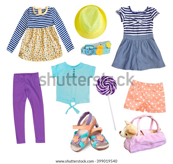 Child Girl Clothes Collage Isolatedkids Wear Stock Photo (Edit Now ...