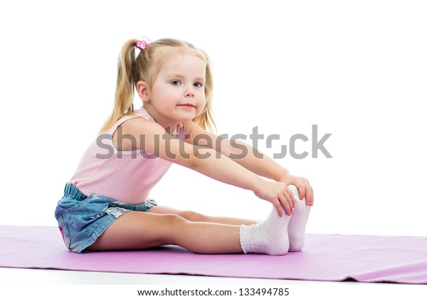 Child Girl Doing Fitness Exercises Stock Photo 133494785 | Shutterstock