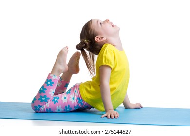 Child Girl Doing Gymnastic Exercises On Stock Photo 275144627 ...