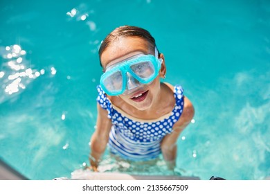 70 Cute little girl on swimming pool steps Images, Stock Photos ...