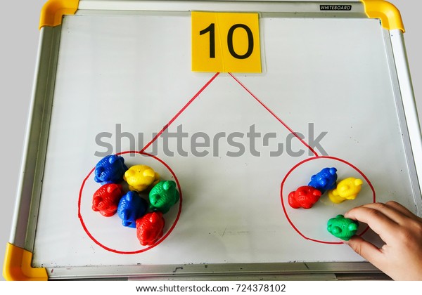 Child Hand Addition Subtraction Mathematical Game Stock Photo Edit Now 724378102