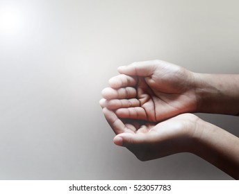 child hands begging asking for money, help me, reaching out and compassion concept. - Shutterstock ID 523057783