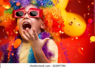 Child Having Fun At Carnival In Brazil