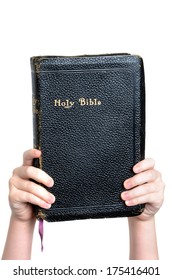 Child Holding Bible White Background