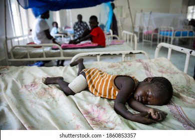 A child inside hospital in Juba, South Sudan on July 1st 2014