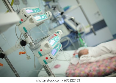 Child In The Intensive Care Unit.