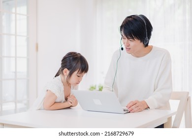 Child Interrupts Father Working From Home