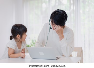 Child Interrupts Father Working From Home